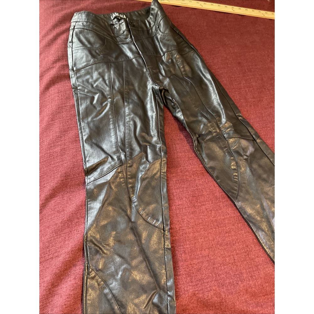 I Am Gia Women Faux Leather Pants Size S Black
